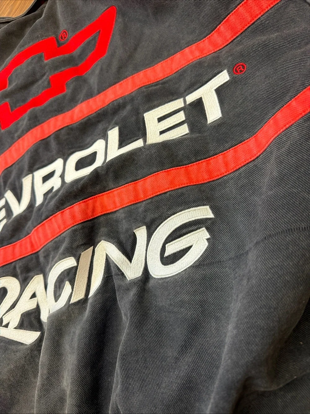 Vintage Chevrolet Racing Men's Black & Red Bomber Jacket